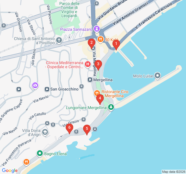 Route map for Mergellina Magic: The Harbor Sunset Walk