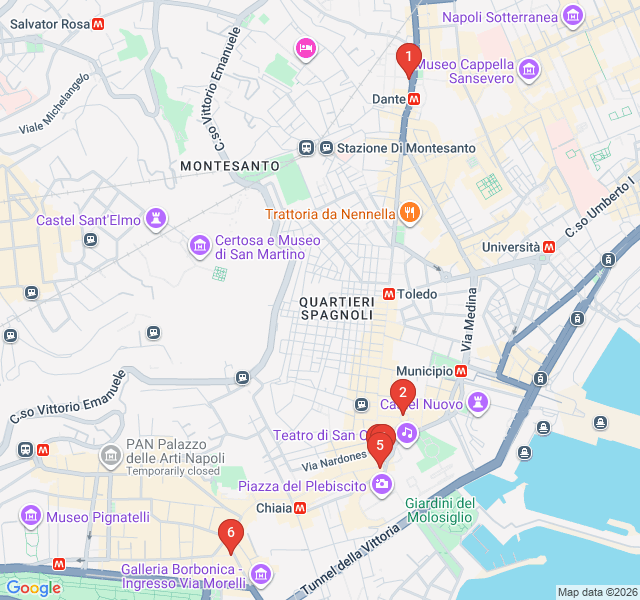 Route map for Coffee and Culture: Historic Cafes of Naples