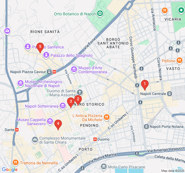 Route map for The Neapolitan Street Food Trail