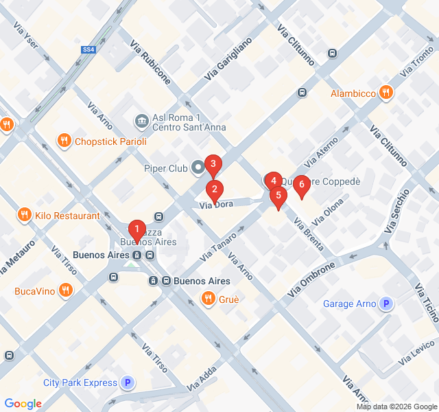 Route map for The Fairytale District: Discovering Coppedè