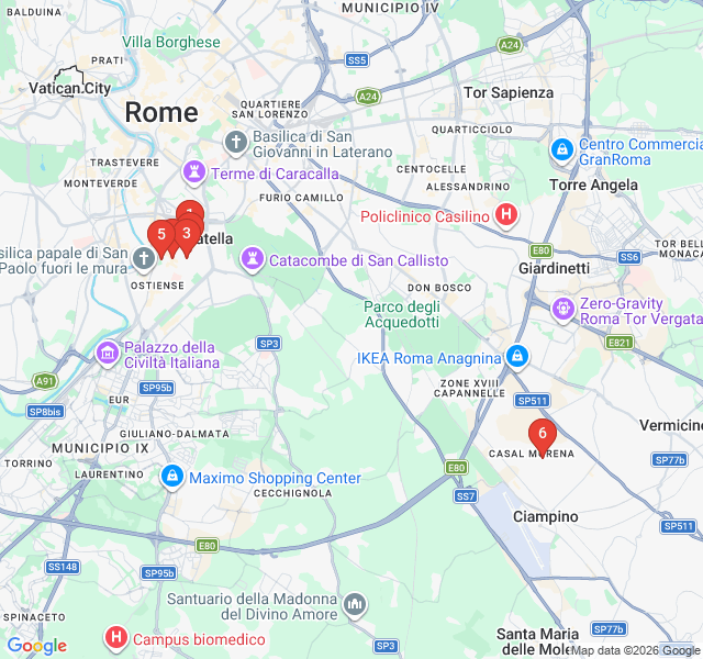Route map for Garbatella: The Garden City Soul