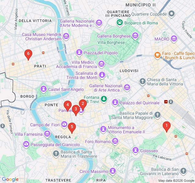 Route map for The Roman Breakfast: Coffee and Cornetti