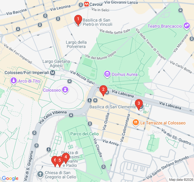 Route map for Layers of Time: Rome’s Subterranean Secrets