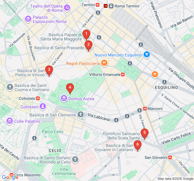 Route map for The Path of the Three Basilicas