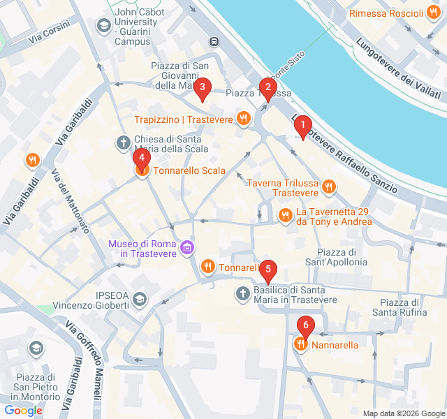 Route map for Trastevere Twilight: Bars and Balconies