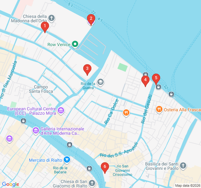 Route map for The Northern Rim: Cannaregio’s Quiet Canals