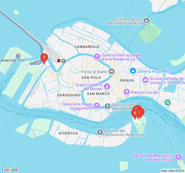 Route map for The Island of San Giorgio: Architecture & Panoramas