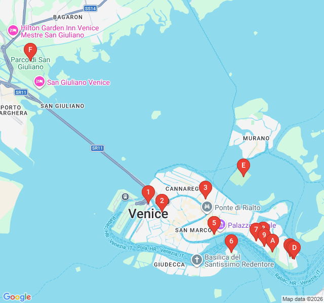 Route map for Sant’Elena: Venice’s Hidden Garden & Park Walk