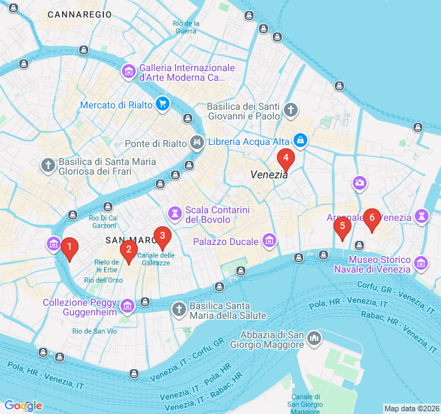 Route map for Vivaldi's Venice: A Musical Journey