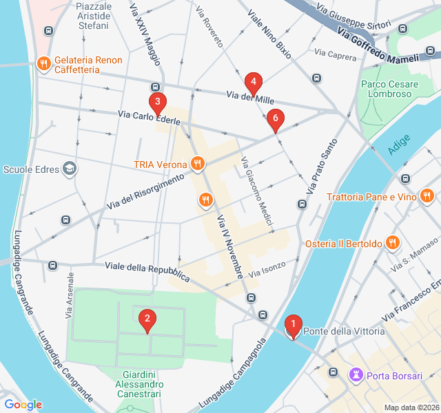Route map for Borgo Trento: Liberty Style and Leafy Avenues