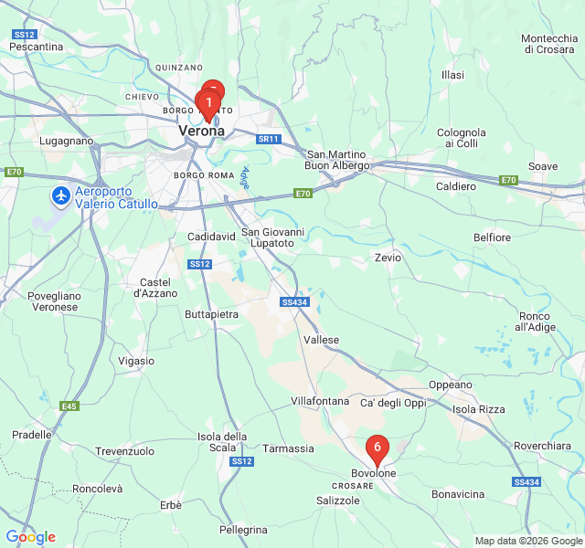 Route map for Verona's Culinary Heart: Market to Table