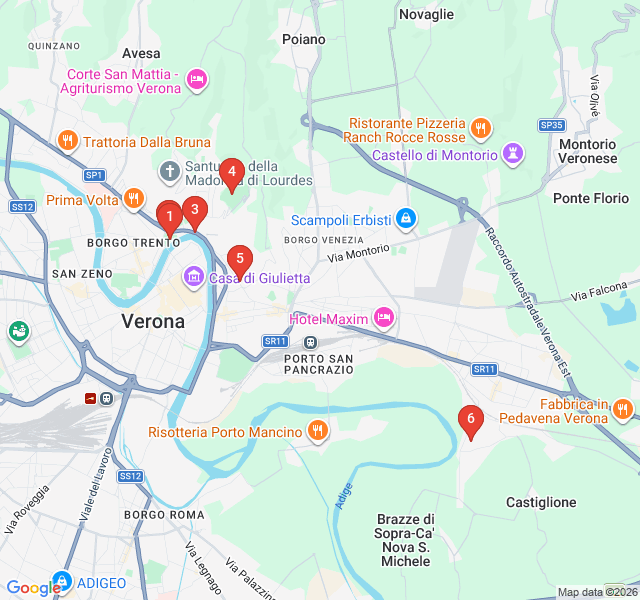 Route map for The Green Escape: Renaissance Gardens and Parks