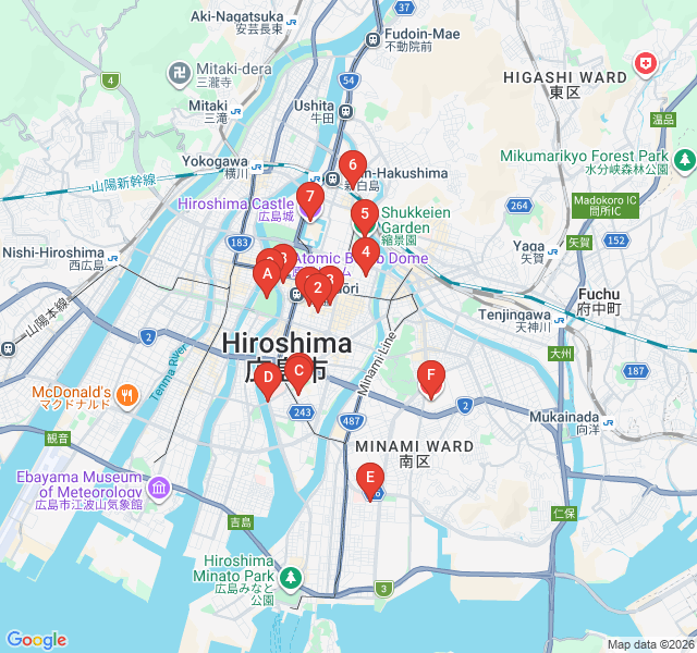 Route map for Vintage Vibes: Fukuromachi’s Backstreet Boutiques