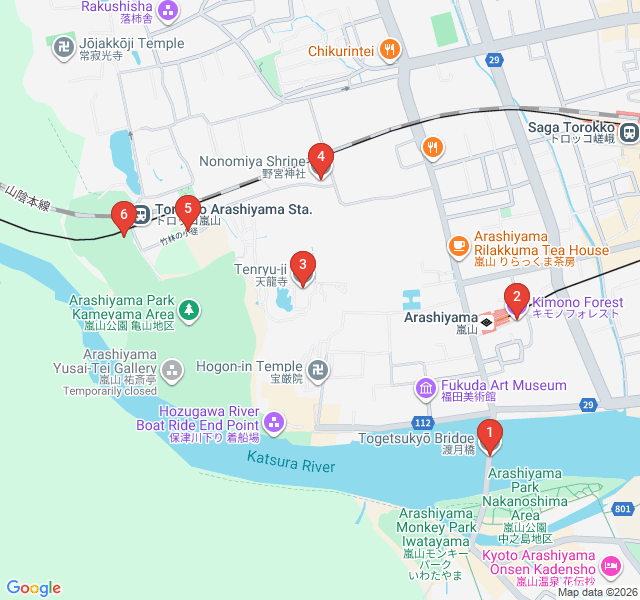 Route map for Bamboo Whispers and River Rhythms