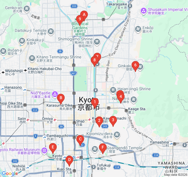 Route map for Kamo River Delta and Riverside Rhythms