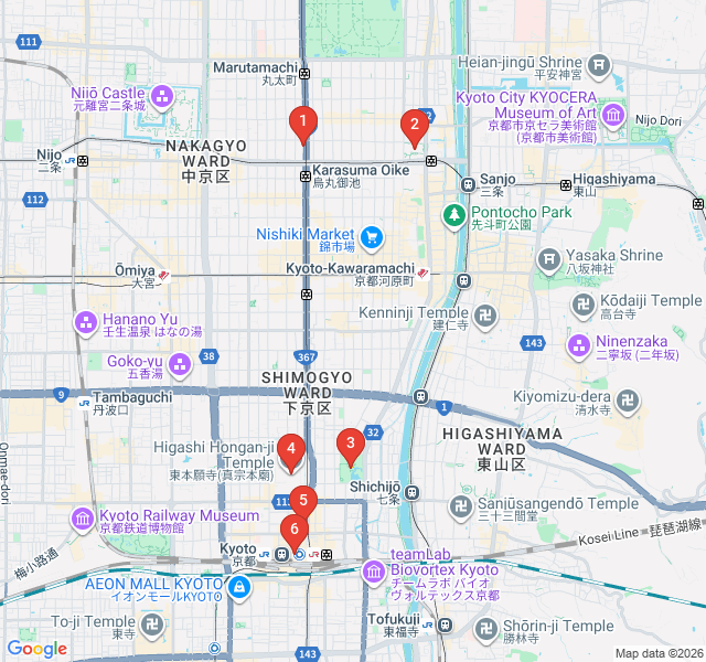 Route map for Steel, Glass, and Zen: Modern Kyoto