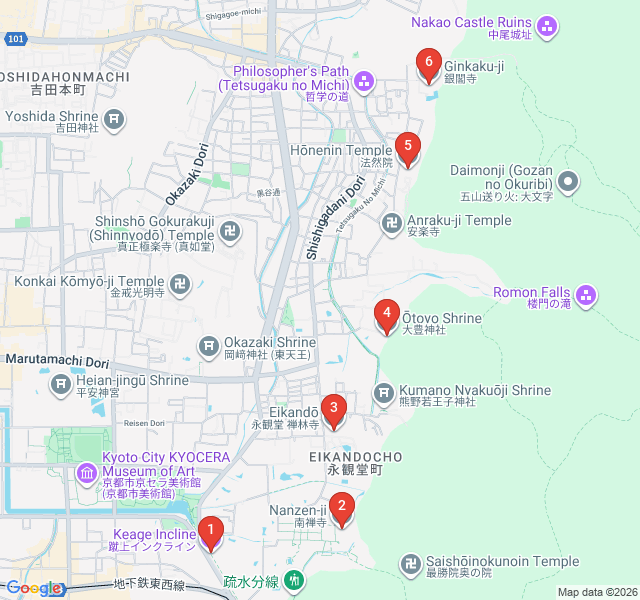 Route map for The Philosopher's Meditative Walk