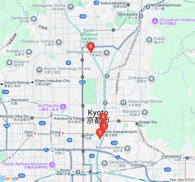 Route map for Twilight Tales of Pontocho Alley