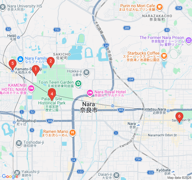 Route map for The Lost Capital: Heijo Palace Site Walk
