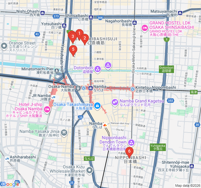Route map for Amerikamura: Youth Culture and Street Art