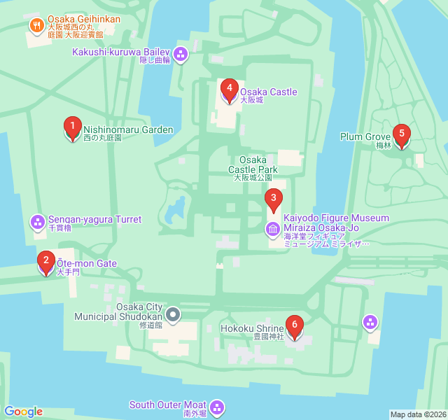 Route map for Castles and Canals: Shogun Heritage Route