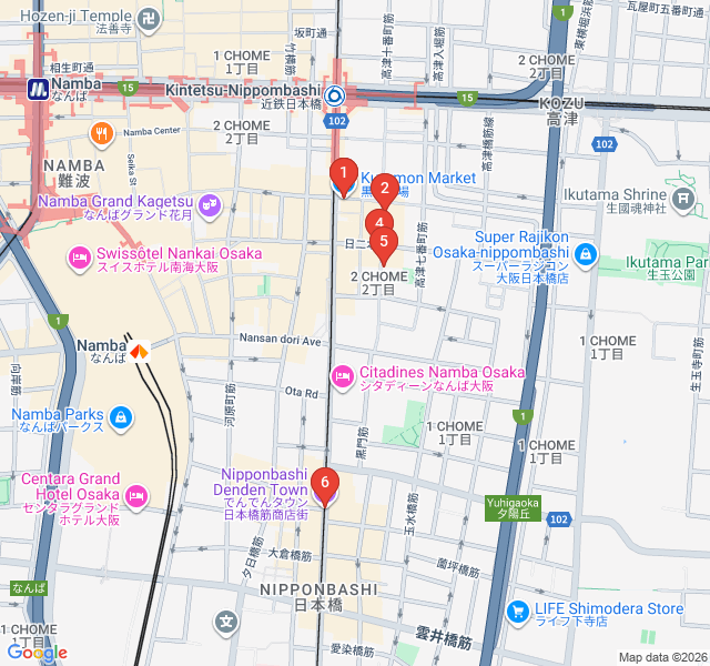 Route map for Kitchen Culture: Exploring Kuromon Ichiba Market