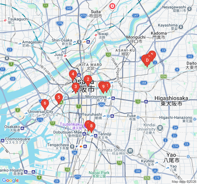 Route map for Tsurumi Ryokuchi: The World in a Park