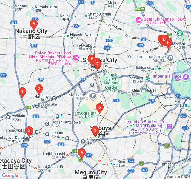 Route map for Kagurazaka’s Hidden Alleys: The Little Paris of Tokyo