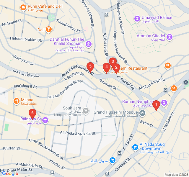 Route map for Al-Balad Street Food Odyssey
