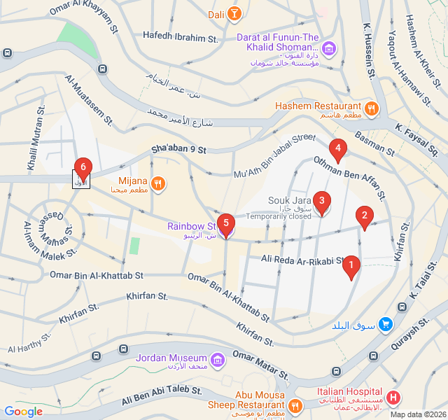 Route map for Rainbow Street Mid-Century Stroll