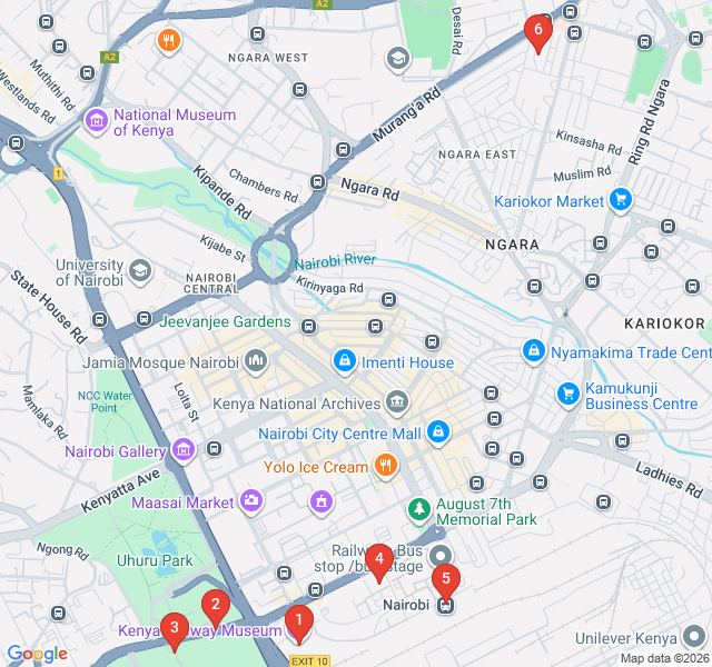 Route map for Steam and Steel: Nairobi's Railway Heritage