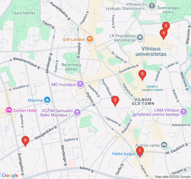 Route map for Flavors of Vilnius: A Culinary Journey