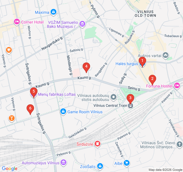 Route map for Vilnius Street Art & Industrial Rebirth