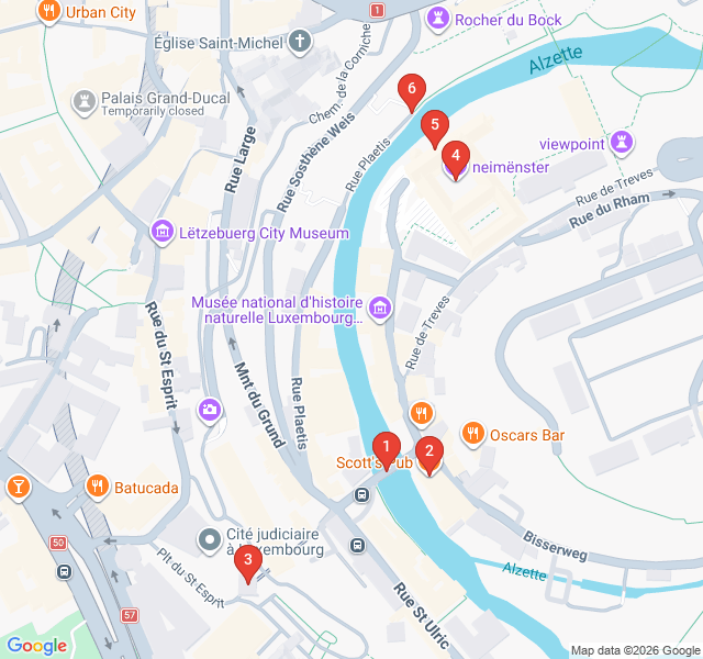 Route map for The Grund: Riverside Myths and Magic