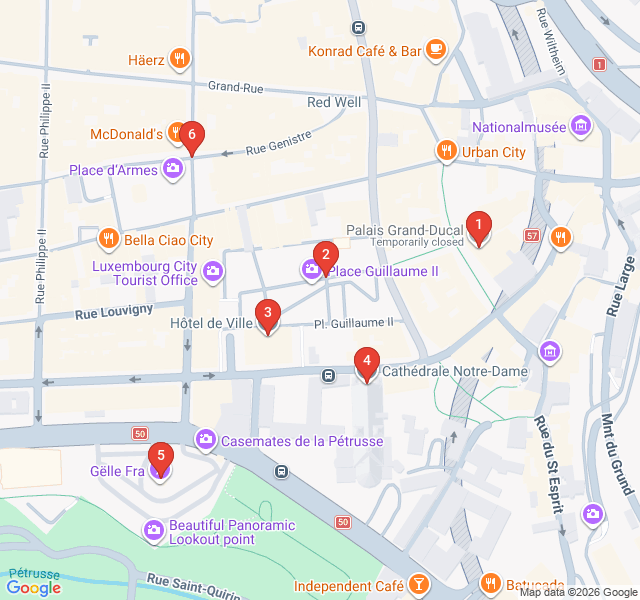 Route map for Royal Grandeur and Civic Pride
