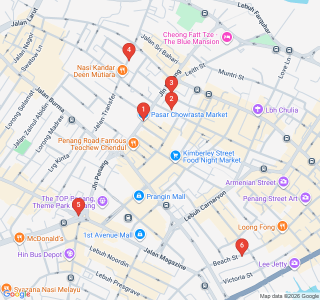 Route map for The Artisans of Old George Town