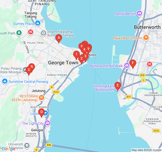 Route map for Colonial Footprints of the Esplanade