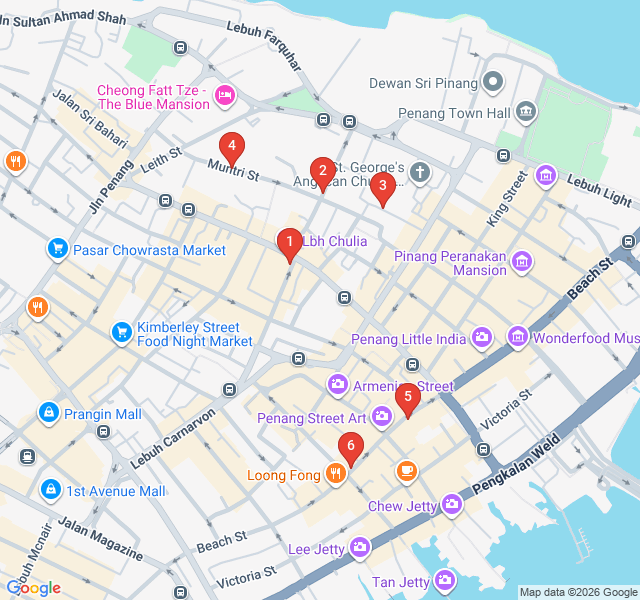 Route map for George Town After Dark: Love Lane & Beyond