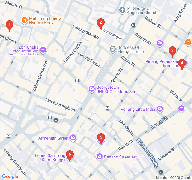 Route map for Opulence and Ancestry: The Peranakan Trail