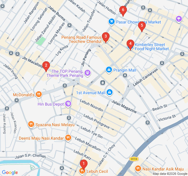 Route map for The Street Food Secret: Hawker Center Hop