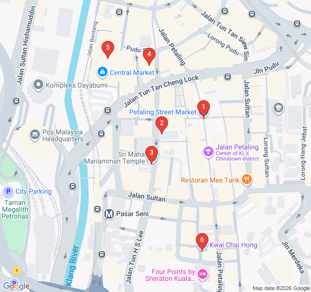 Route map for Chinatown Alleys and Hidden Temples