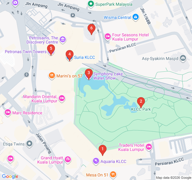 Route map for KLCC Modernist Marvels