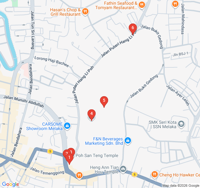 Route map for Legends of the Hill: Exploring Bukit China