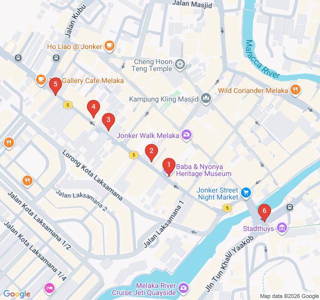 Route map for Opulence of Heeren Street: Peranakan Merchant Life