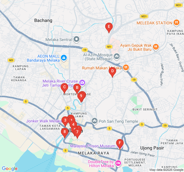 Route map for The Living Museum: Kampong Morten’s Malay Heritage