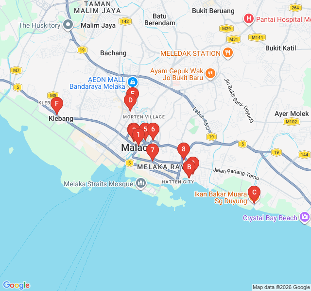 Route map for Kristang Culture: The Portuguese Settlement Walk
