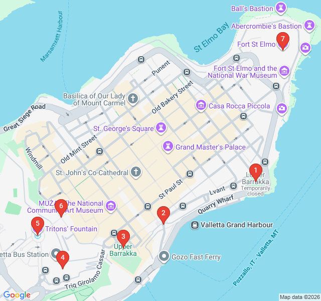 Route map for The Knights' Bastion Trail