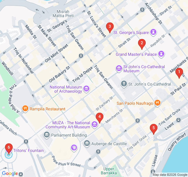 Route map for Pastizzi and Pints: Valletta’s Local Flavors