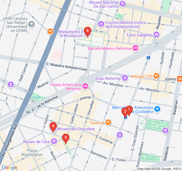 Route map for Juárez: From Aristocracy to Avant-Garde