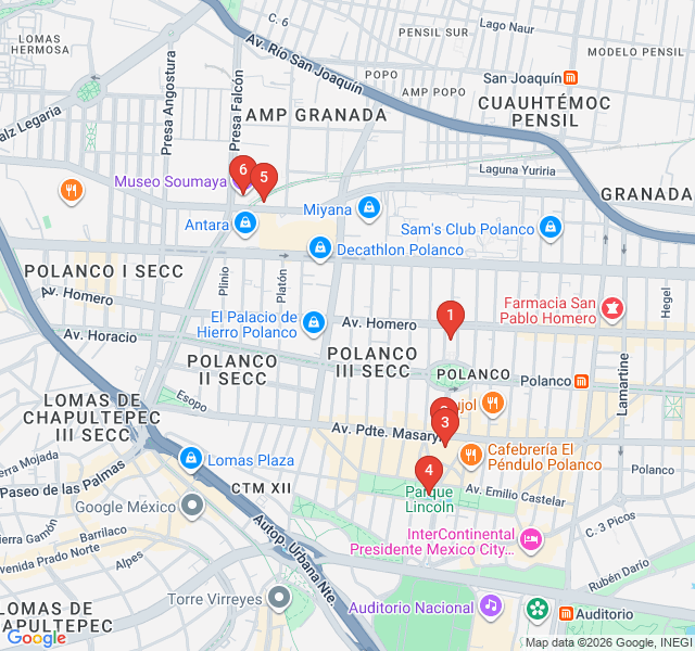 Route map for Polanco: Art, Luxury & Skyscrapers